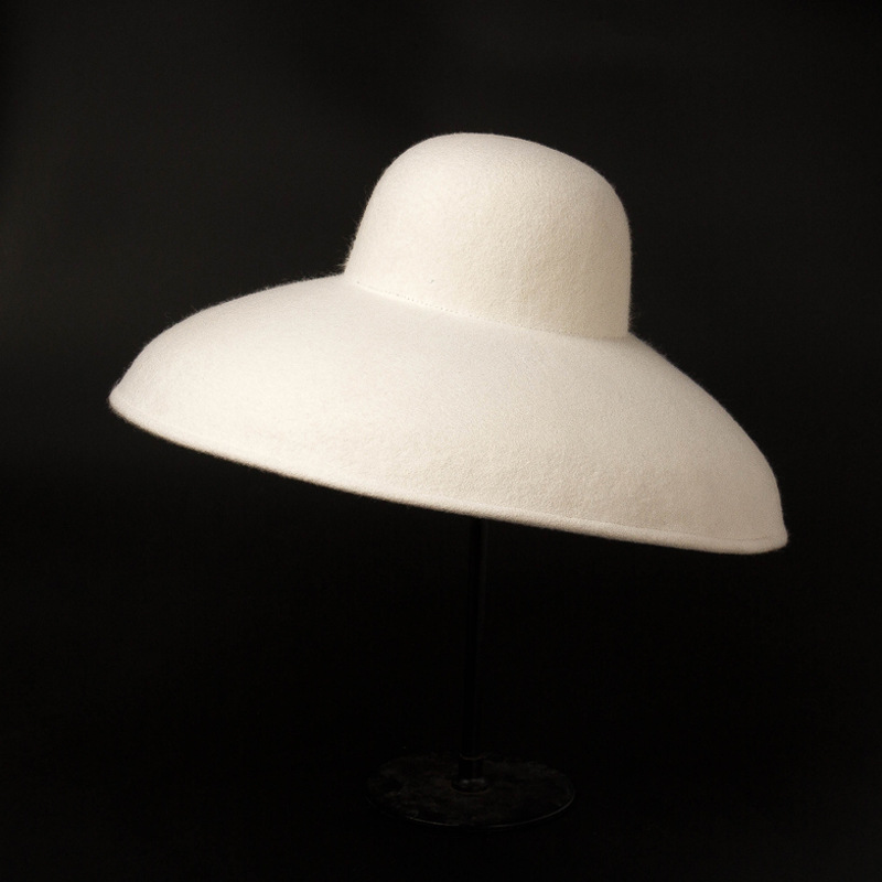 Hat Floppy Wide - Klasik büyük geniş kenarlı yün keçe