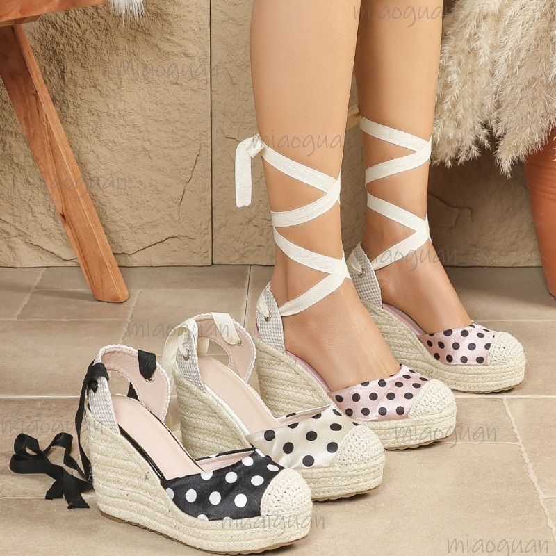 Wedge Espadrille Women - 2026 Yeni İlkbahar Yaz Kadın Noktalı