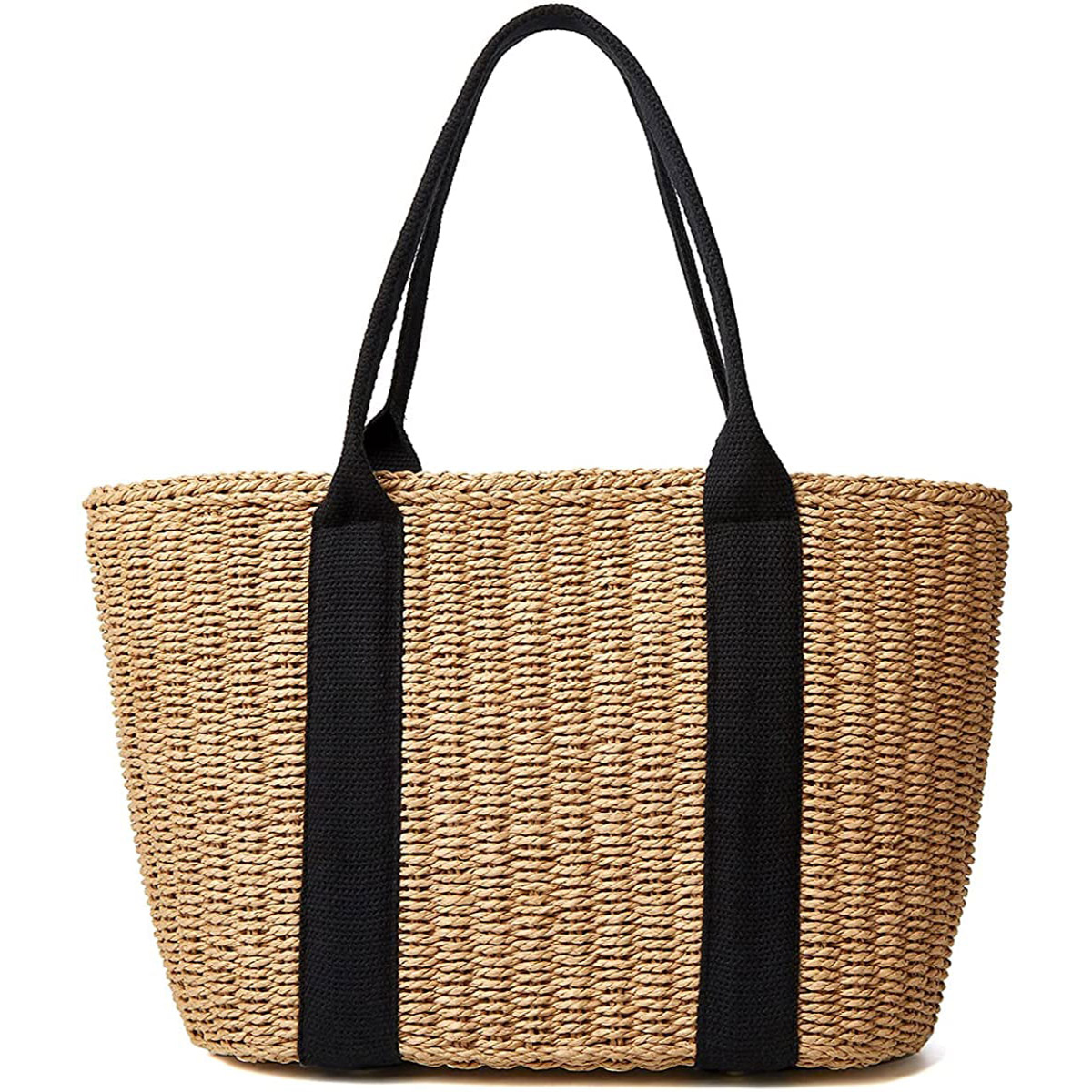 Crochet Bag Raffia - Trendy saman kadın büyük el çantası