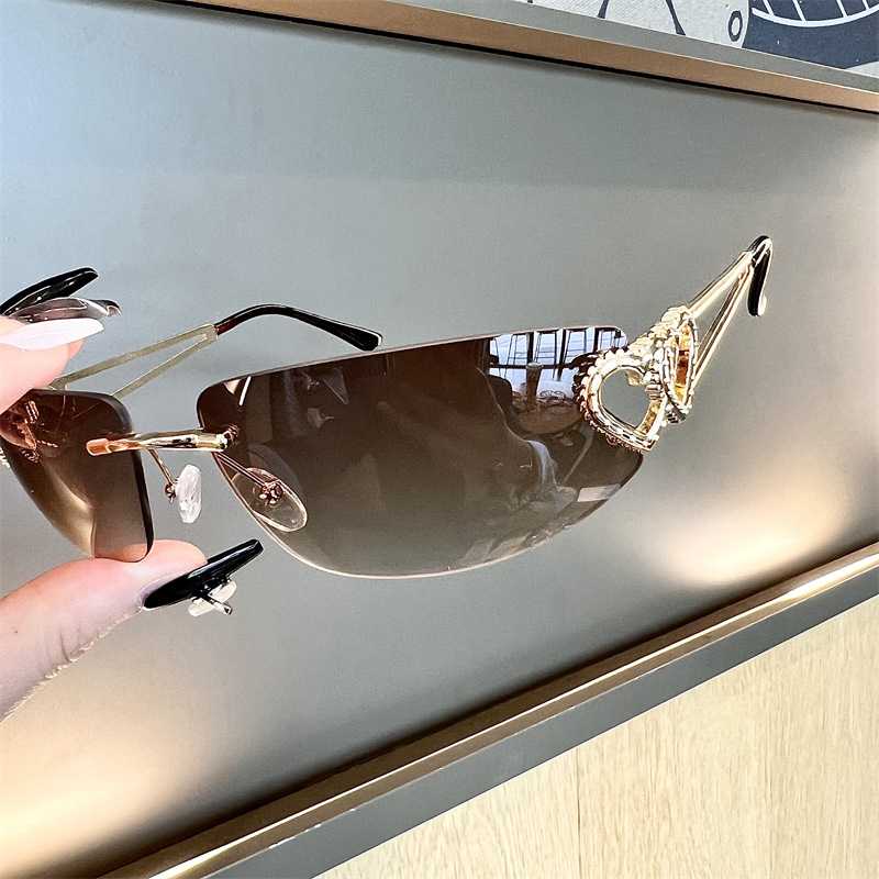 Sunglasses Cat Eye - Yeni Oval Kedi Gözü Çerçevesiz Civalı