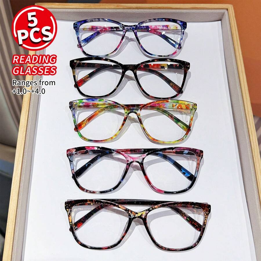 Sunglasses Cat Eye - 5 Çift Kadın Moda Okuma Gözlüğü