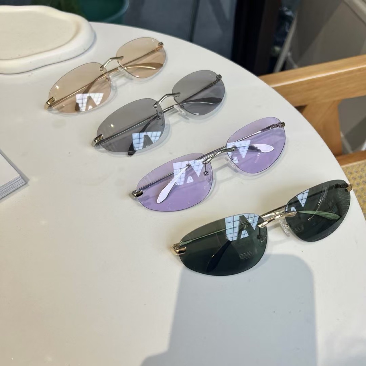 Sunglasses Cat Eye - UV400 Çerçevesiz Tonlar, Kedi Gözü Minimalist