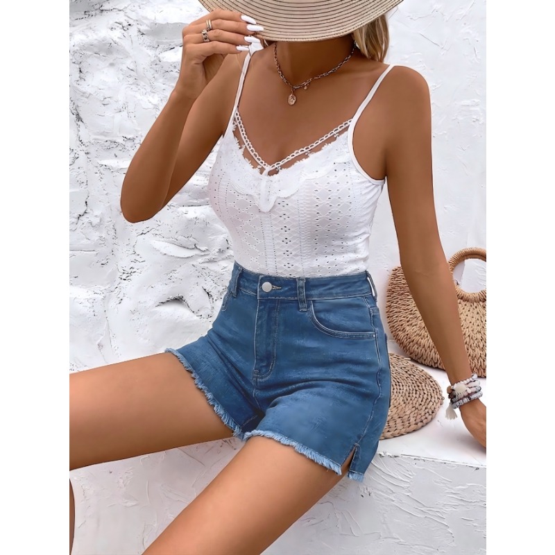 Shorts Denim Frayed - Kadın Yüksek Bel Kot Şort 2026