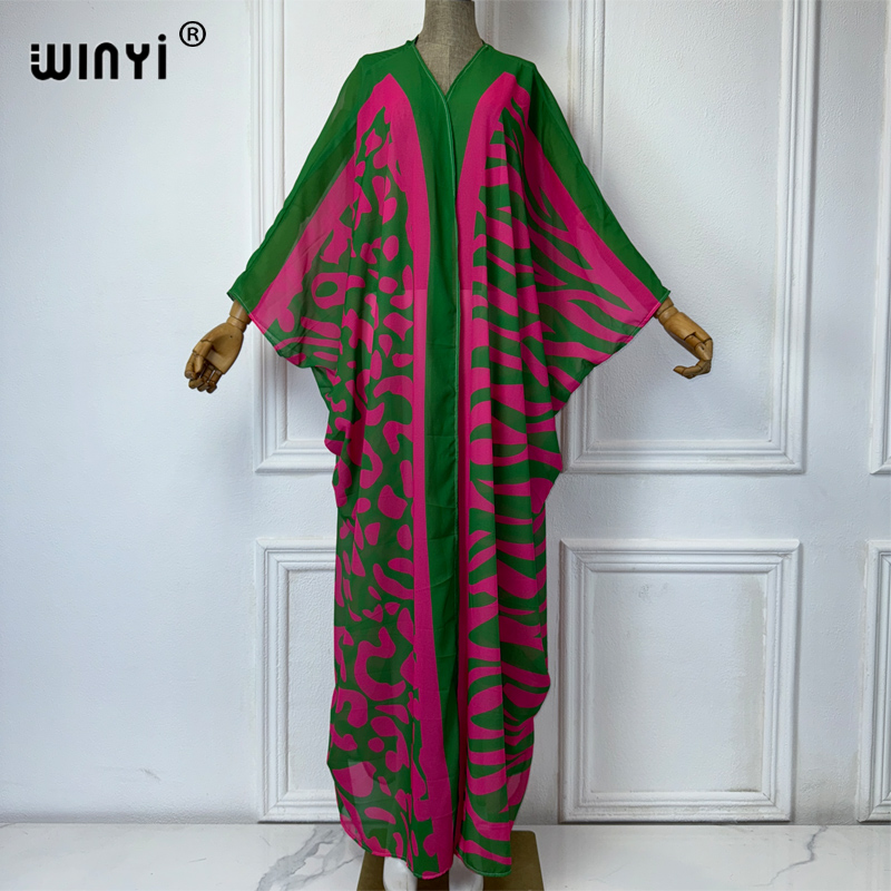 Cover Up Kaftan - WINYI Afrika Bohem Baskılı Kimonolar Kadınlar