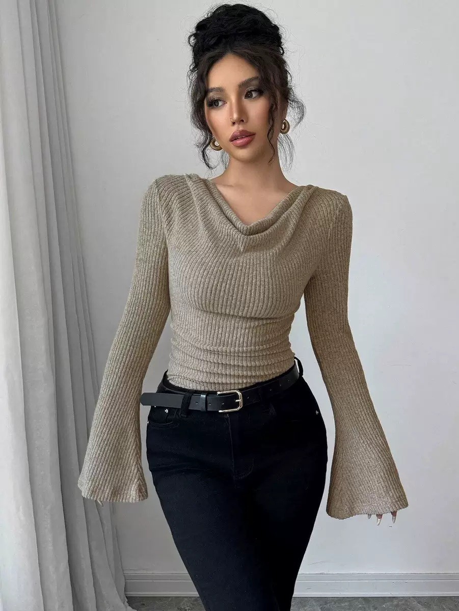 Blouse Off Shoulder - Kadın Bluzu Omuzları Açık Balıkçı Yaka