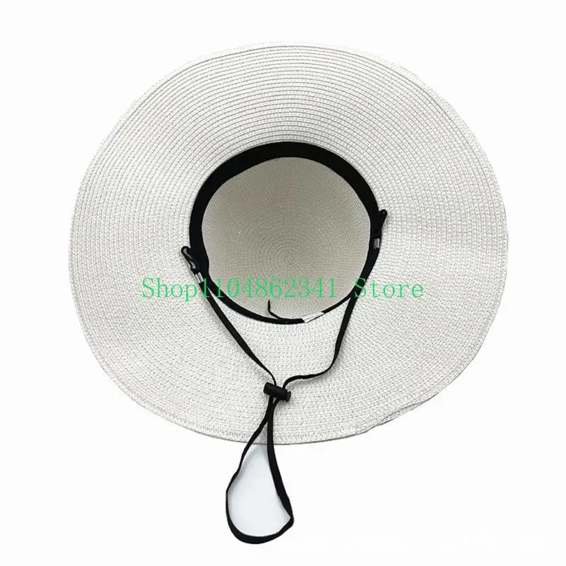 Hat Floppy Wide - 652F Zarif Disket Hasır Şapka Kadın