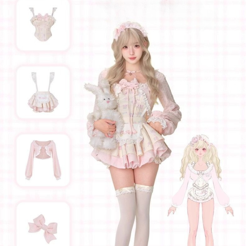 Japon Tatlı Lolita Tarzı 3 Par - Crop Top Crochet incelemesi ve fiyatı