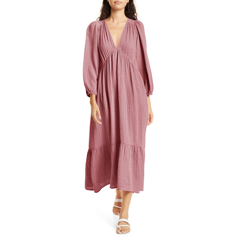 Muslin 100% pamuklu uzun kollu - Linen Dress Wrap incelemesi ve fiyatı