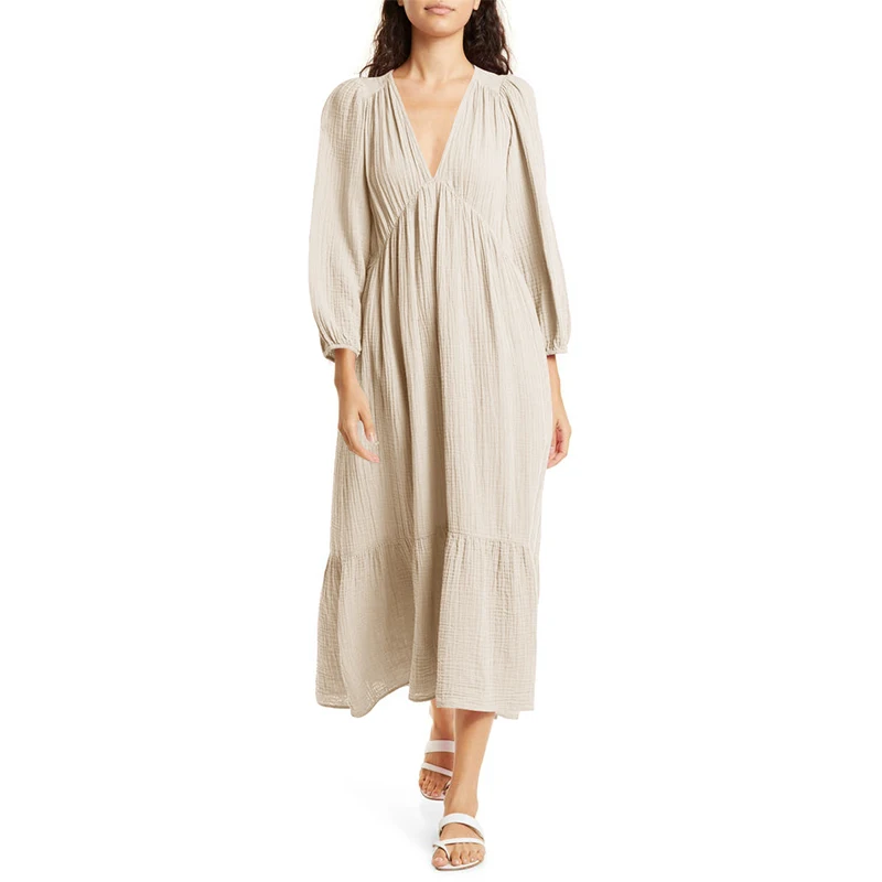 Muslin 100% pamuklu uzun kollu - Linen Dress Wrap incelemesi ve fiyatı