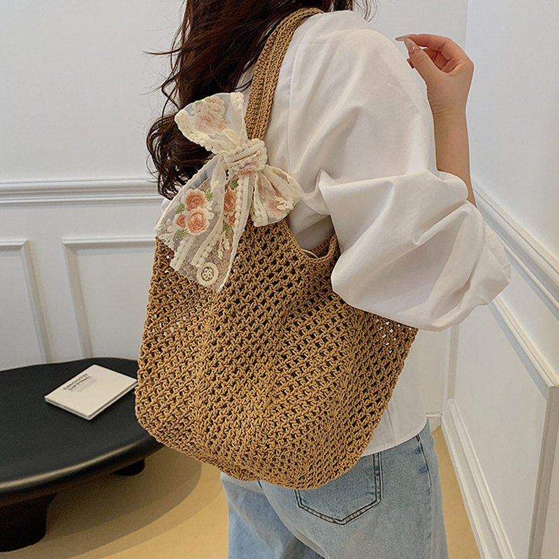 Yazlık Dantel Fiyonklu Bez Çan - Crochet Bag Raffia incelemesi ve fiyatı