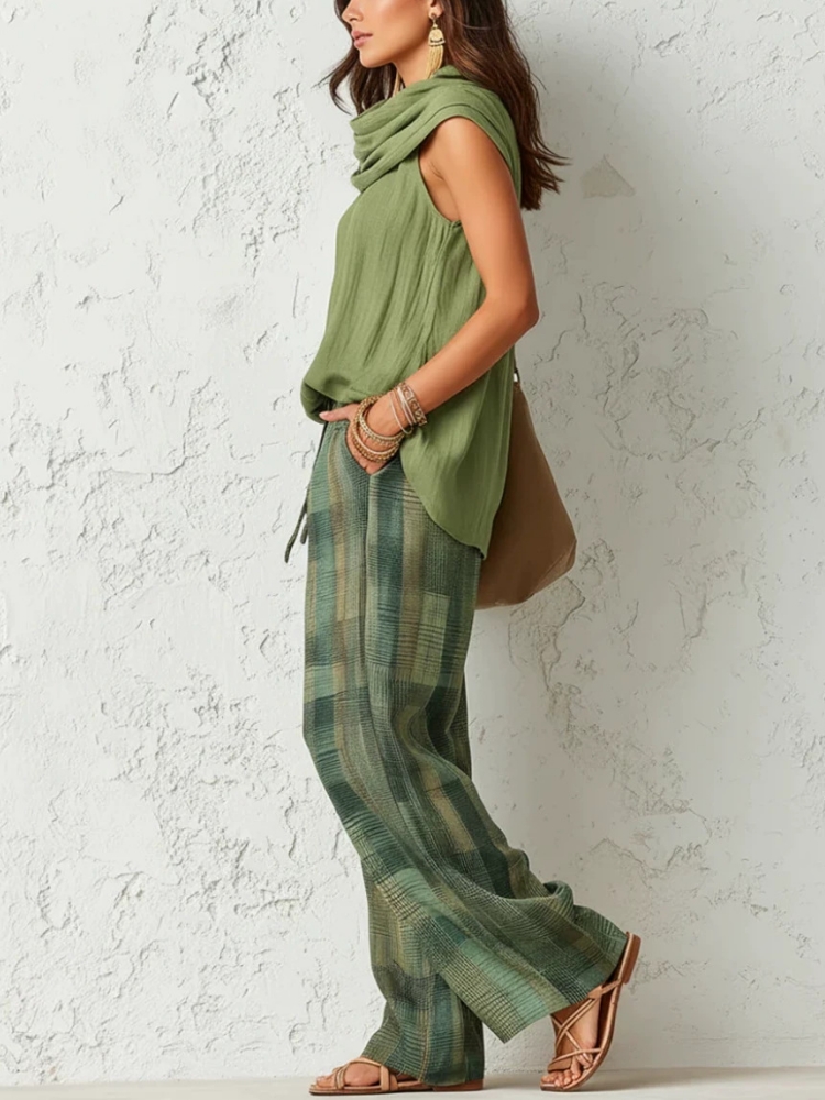 Yeni Yaz Kadın Pantolon 2 Parç - Linen Pant Wide incelemesi ve fiyatı