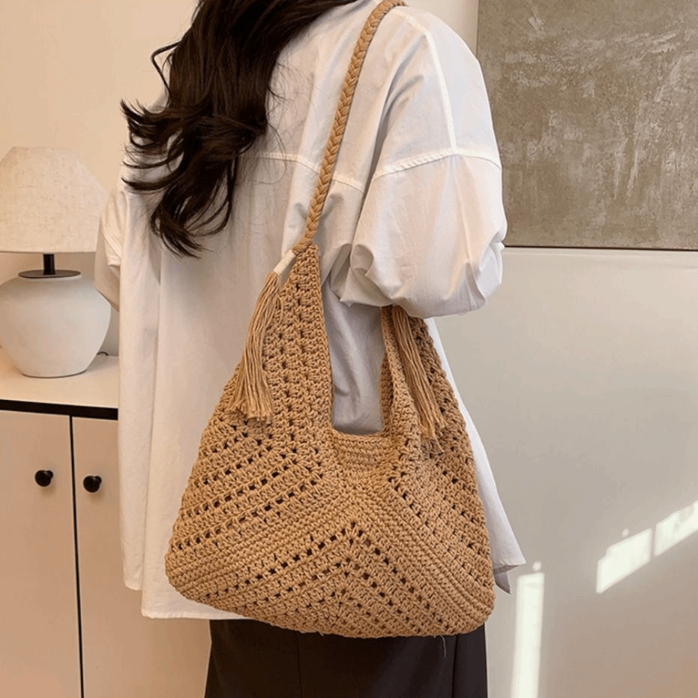 Yaz Bohem Örgü Omuz Çantası Dü - Tote Bag Beach incelemesi ve fiyatı