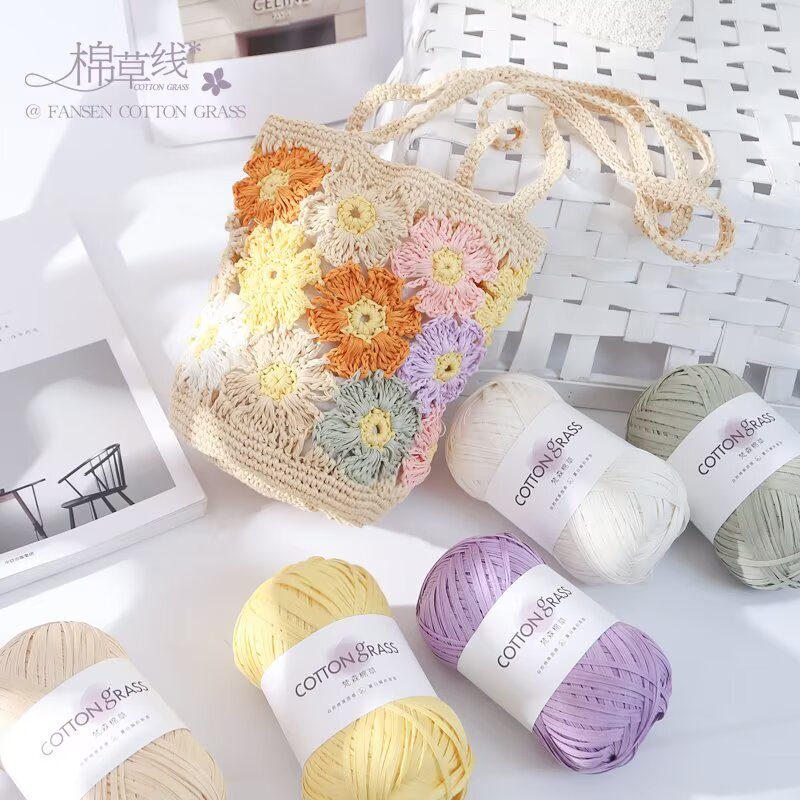 50g Pamuklu Çim İpliği Rafya T - Crochet Bag Raffia incelemesi ve fiyatı