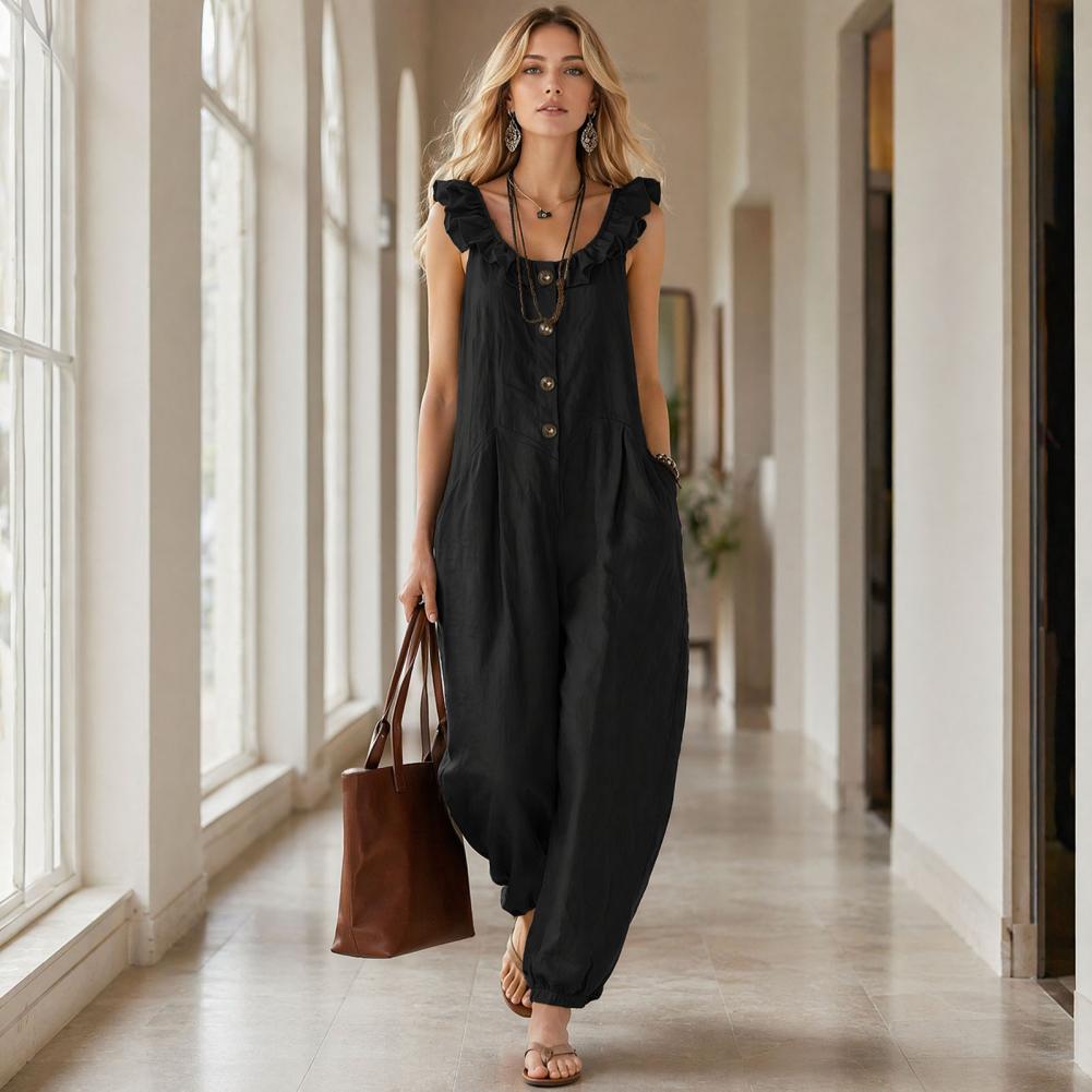 Rahat Kesim Tulum Kadın Kadın  - Jumpsuit Linen Relaxed incelemesi ve fiyatı