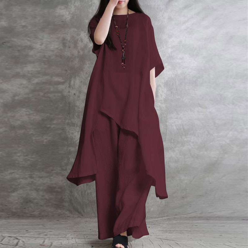 Kadın pamuk keten 2-piece setl - Linen Pant Wide incelemesi ve fiyatı