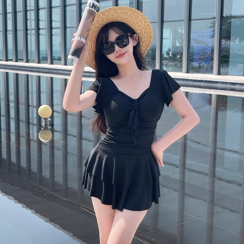Kadın Kırmızı V Yaka Etekli Te - Swimsuit Bikini Ruched incelemesi ve fiyatı