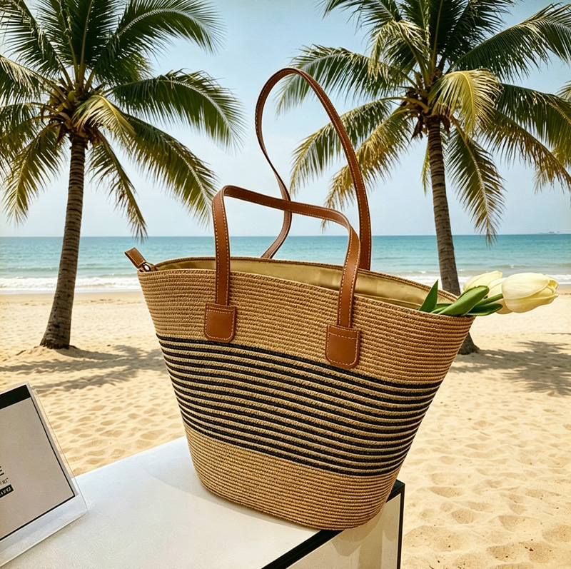 CLAREGQI Kadın Çizgili Hasır Ç - Tote Bag Beach incelemesi ve fiyatı
