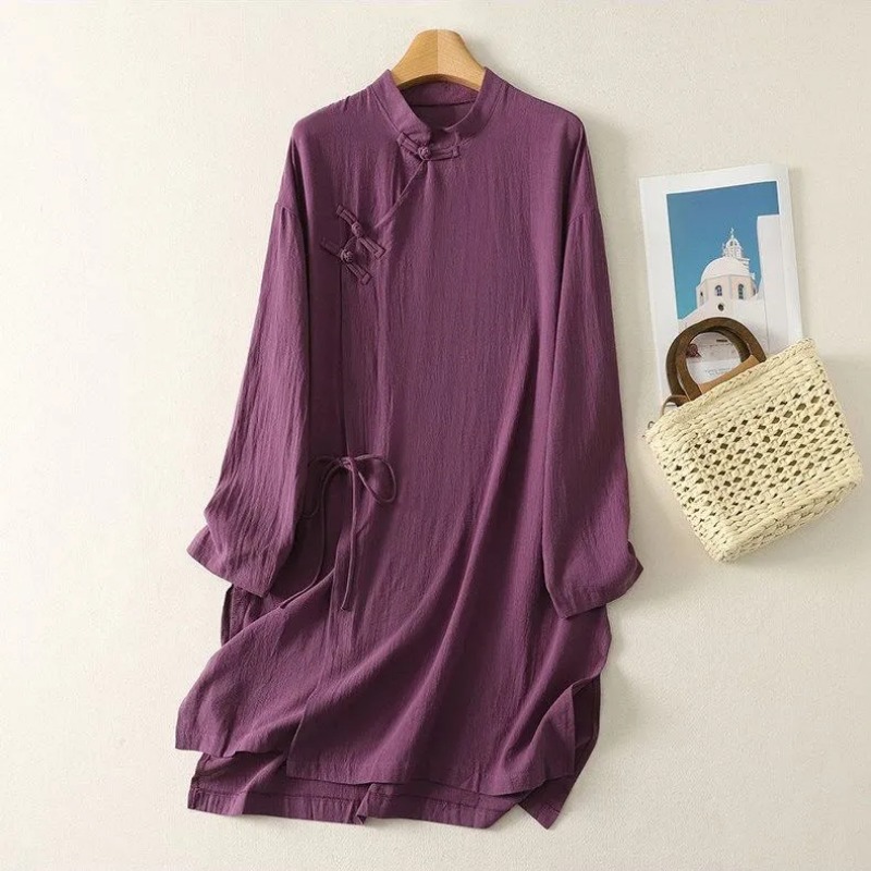 Kadın Çin Tarzı Kurbağa Düğmel - Linen Dress Wrap incelemesi ve fiyatı