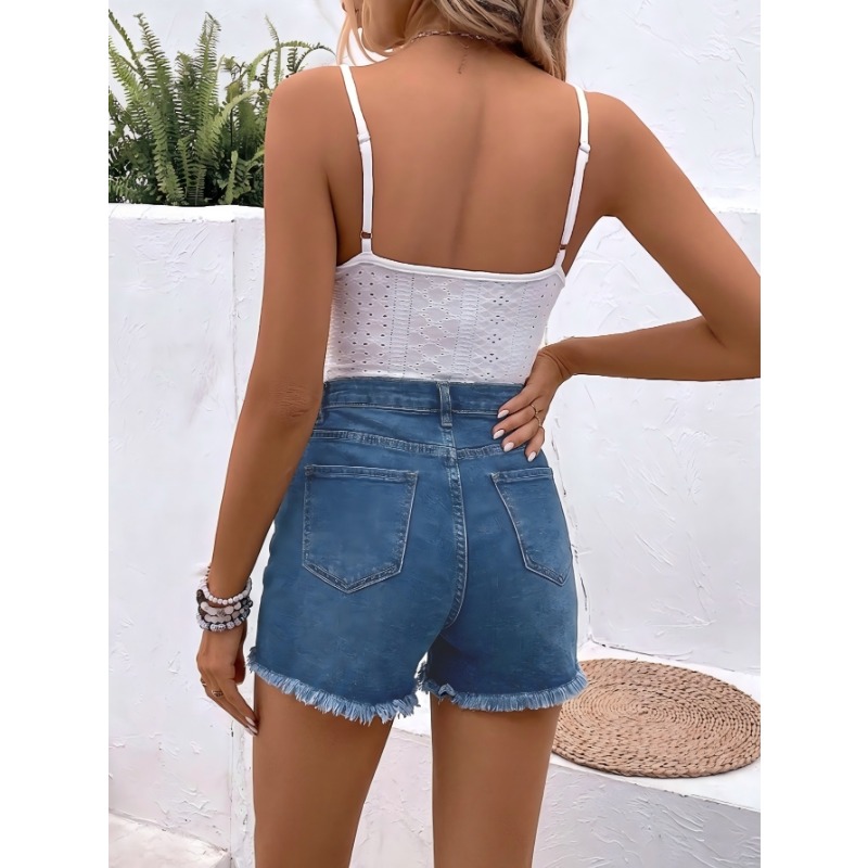 Kadın Yüksek Bel Kot Şort 2026 - Shorts Denim Frayed incelemesi ve fiyatı