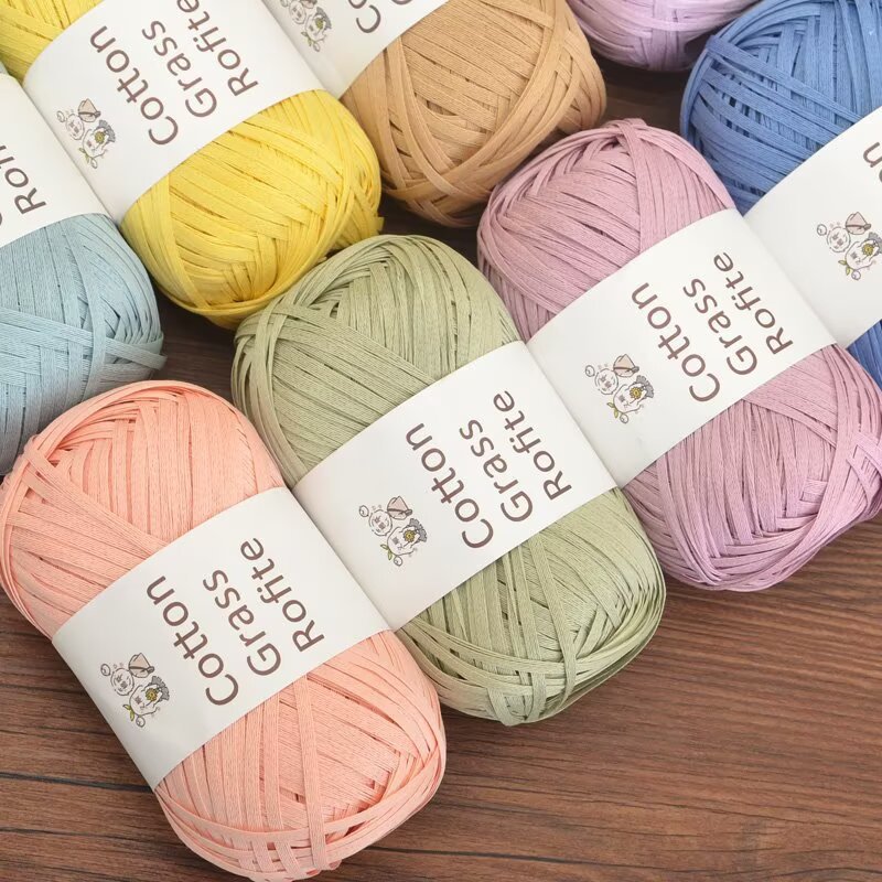 Yeni Çok Renkli Rafya Pamuk Çi - Crochet Bag Raffia incelemesi ve fiyatı