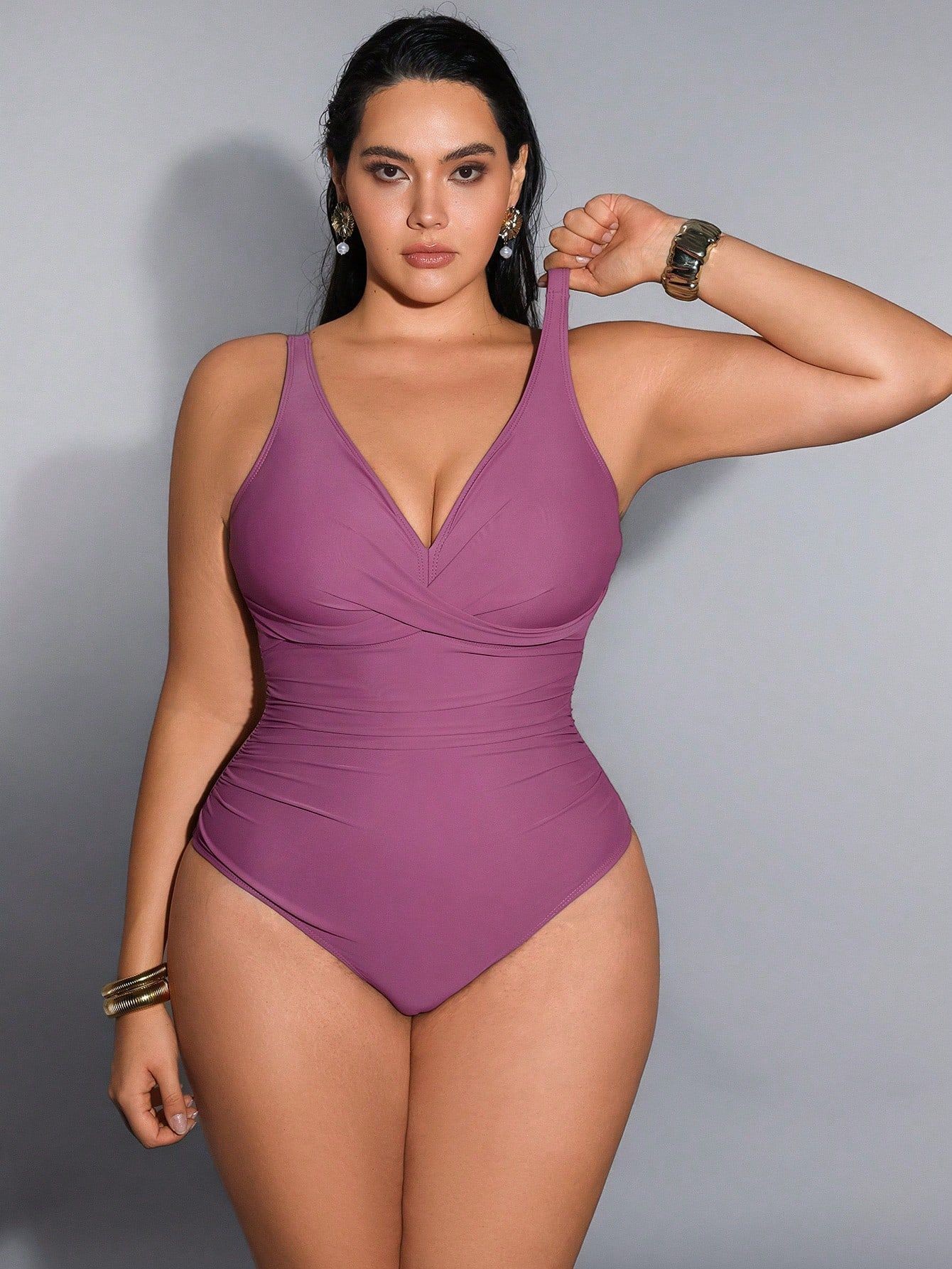 2026 Mayo Kadın Büyük Beden V  - Swimsuit Bikini Ruched incelemesi ve fiyatı