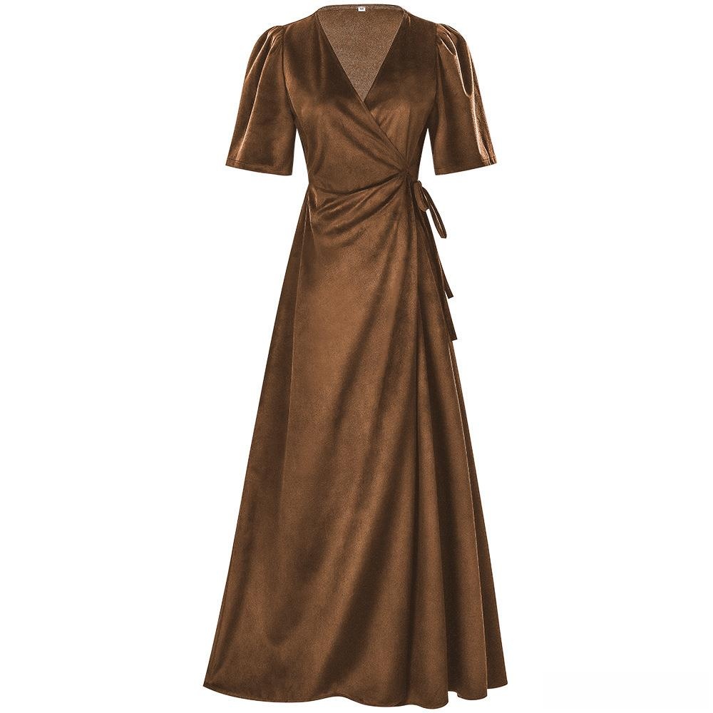 Bayanlar Uzun V Yaka Kruvaze İ - Linen Dress Wrap incelemesi ve fiyatı