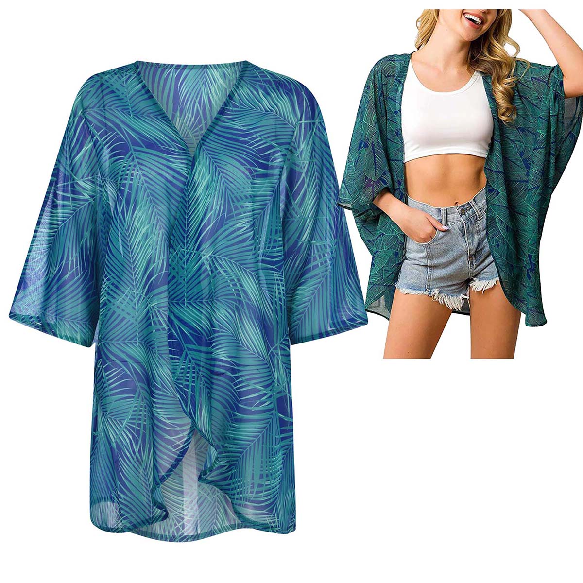 Kadın Gevşek Şeffaf Şifon Kimo - Kimono Sheer Floral incelemesi ve fiyatı