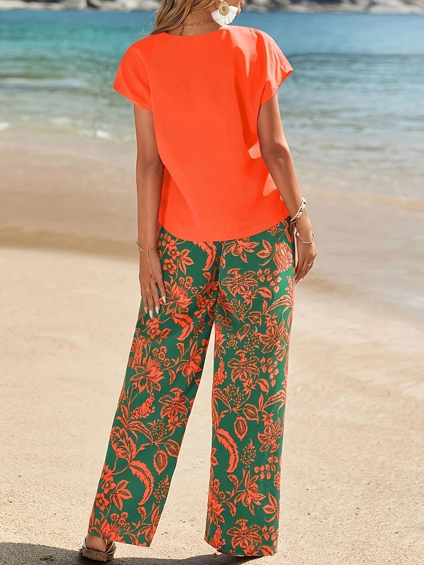 2026 Yaz Kadın 2 Parça Takım V - Romper Floral Print incelemesi ve fiyatı